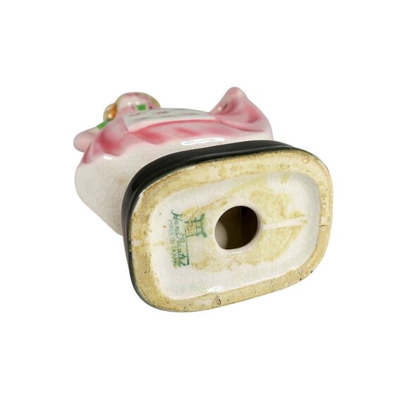 Vintage Japan Figurine Woman Yellow Hat Torii Mark Mid-Century 8" Ceramic - Picture 5 of 5